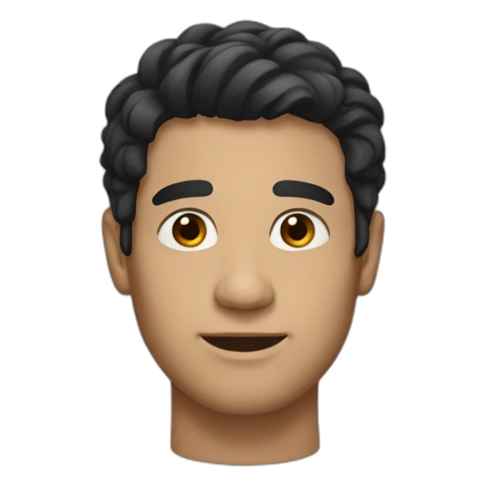 A man with black hair and brown eyes sticker