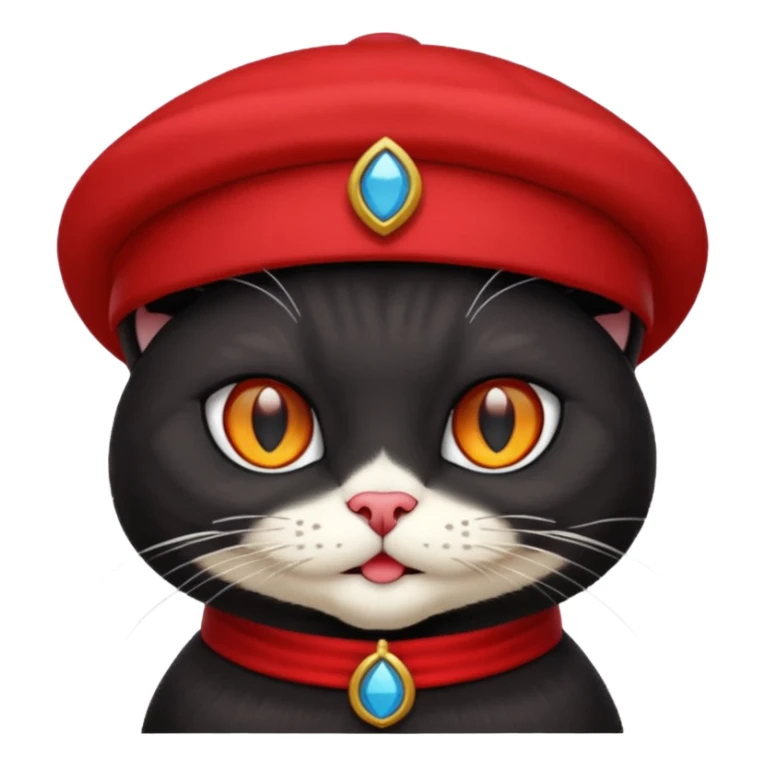 black suited old cat with red fes hat sticker