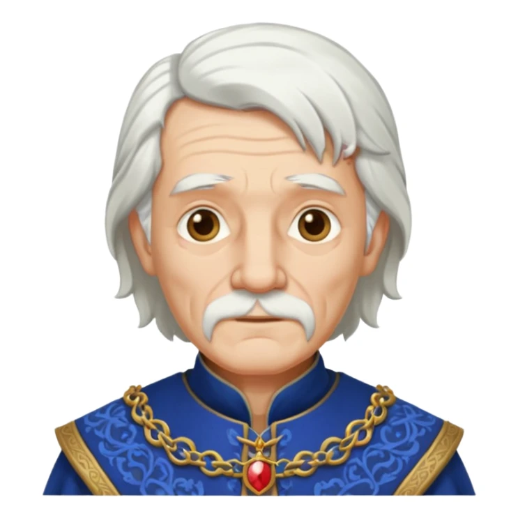 a white haired old man standing in medieval royal clothes sticker