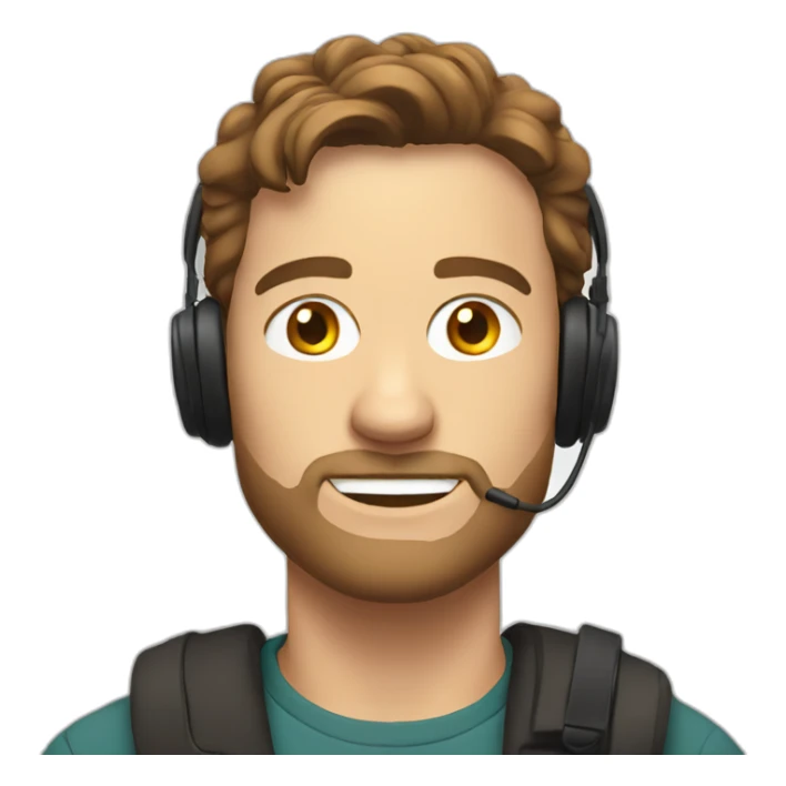 Podcast with a white man with brown hair sticker