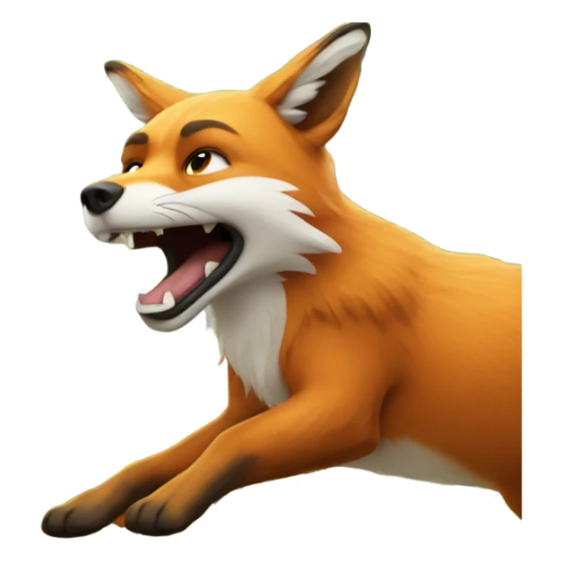 The fox jumped over the dog to get through the fence sticker
