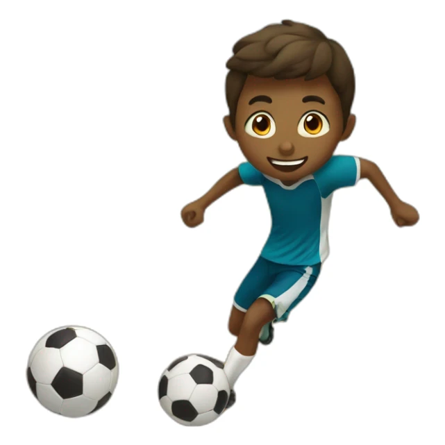 Boy playing soccer on a dirt field sticker