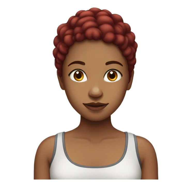 mixed girl with dark red hair sticker