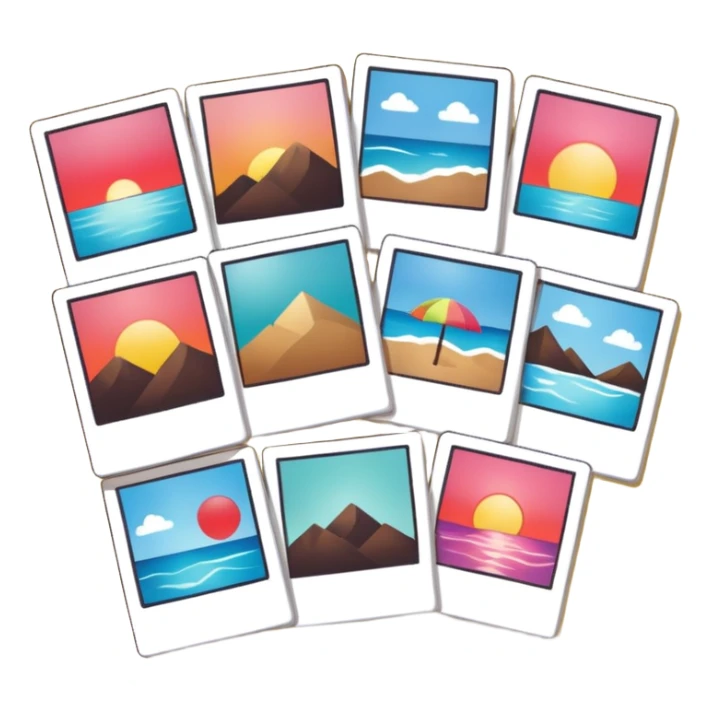 board with 8 polaroid photo sticker