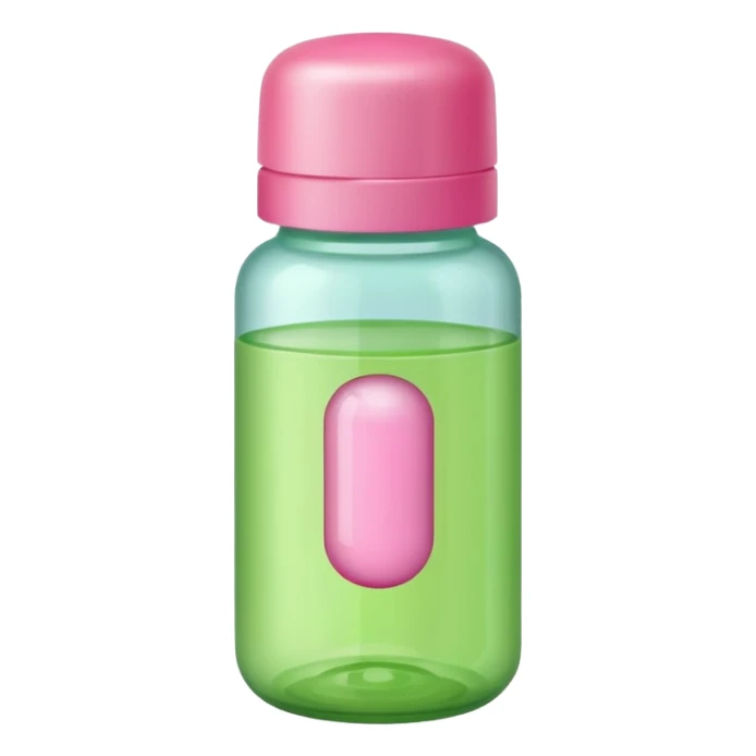 light green and pink vitamin bottle sticker