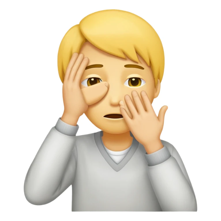 Yellow face embarrassed with hand slightly covering eyes sticker