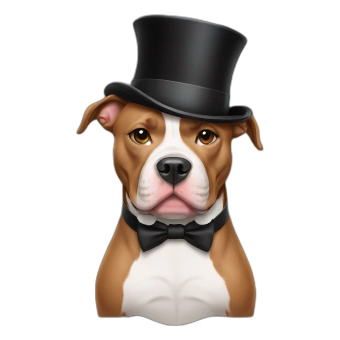 Pitbull wearing a top hat and bow tie sticker