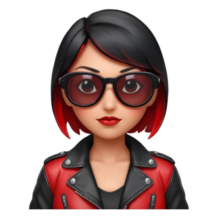 a badass ladybug with sunglasses and a leather jacket sticker