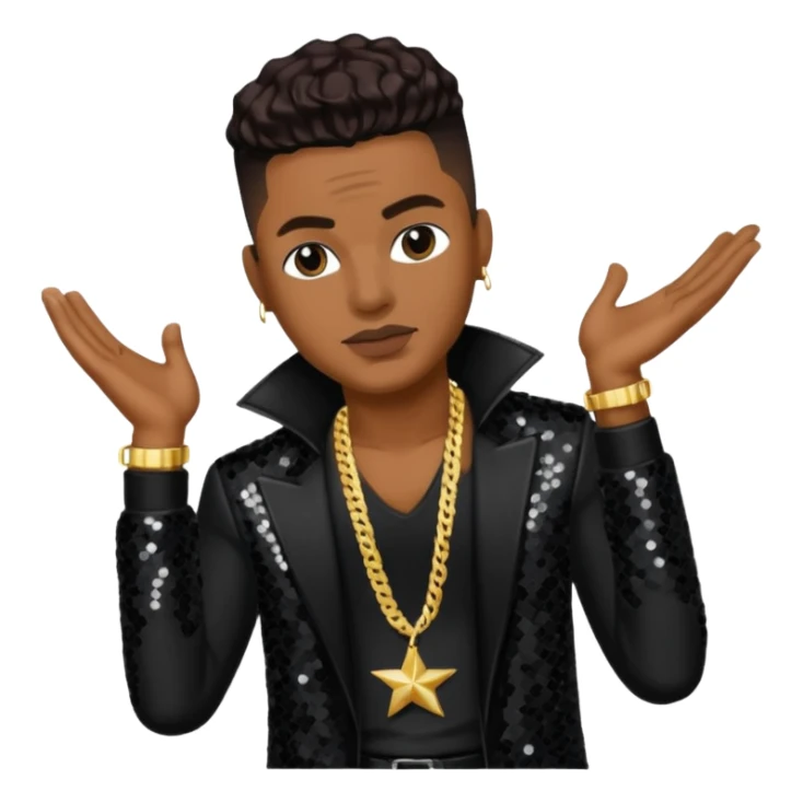 Donald DeVante Swing DeGrate from Jodeci/K-Ci & JoJo with dark brown, black sequin outfit sticker