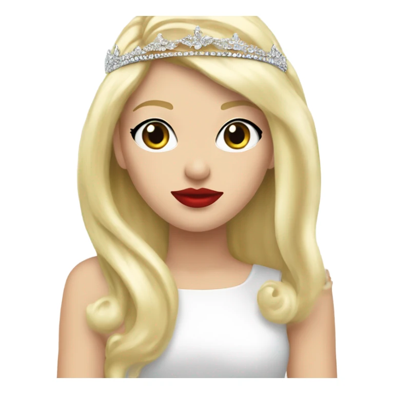 Tiara on a blonde white girl with red lipstick  sticker