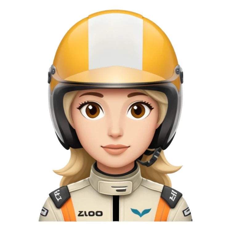 a female f1 driver with her helmet on  sticker