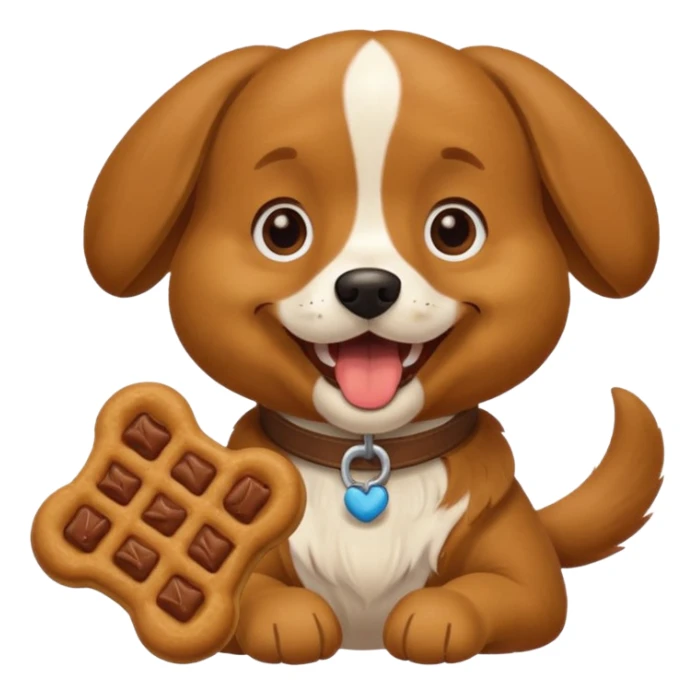 dog eating dog treat sticker