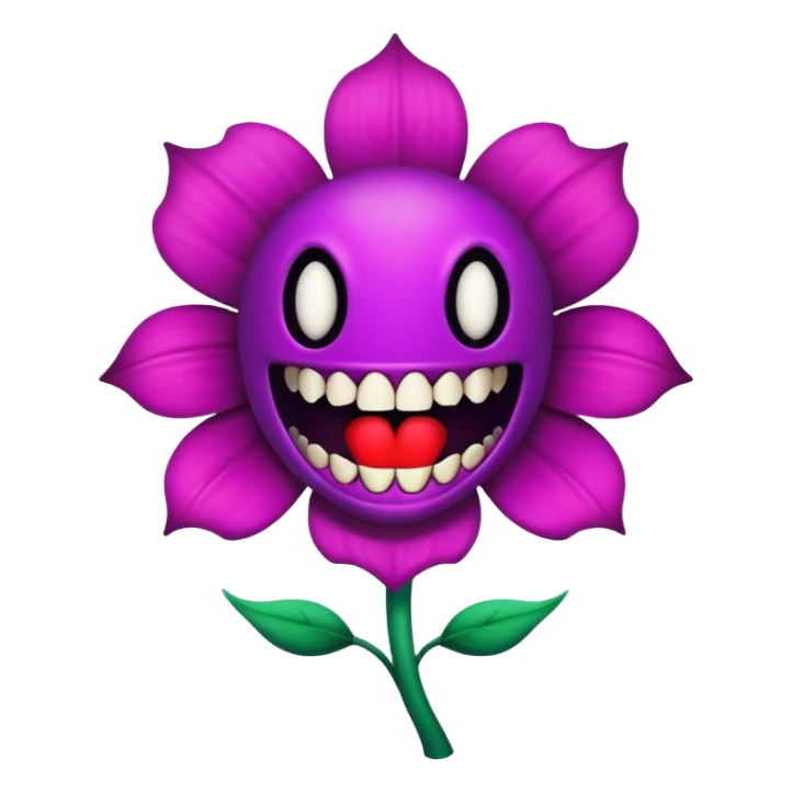 flower with scary theeth but no face sticker