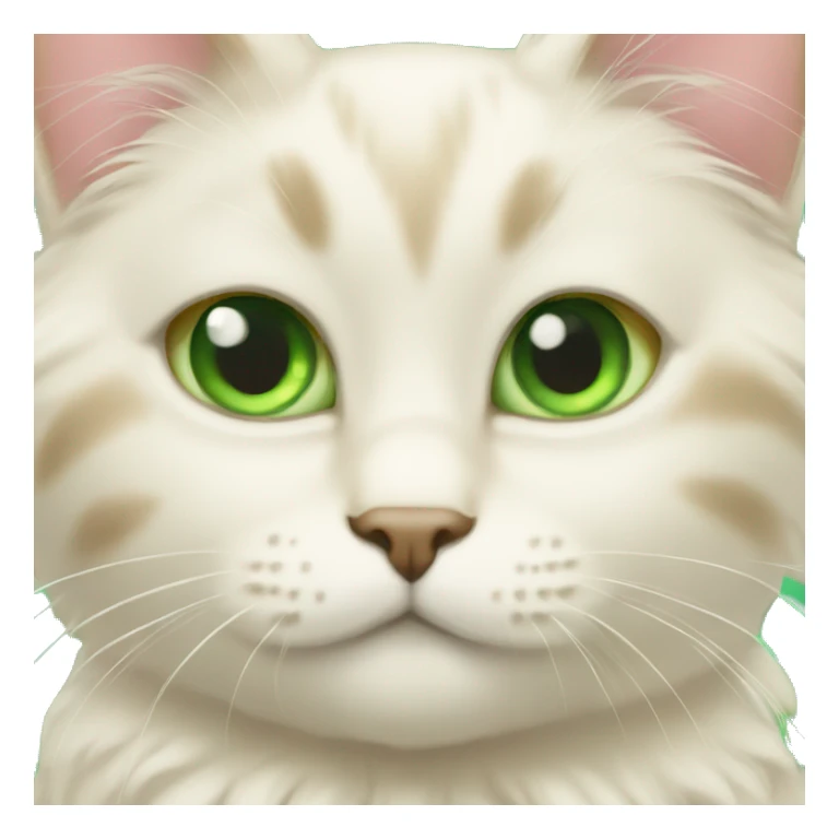 Cream cat with green eyes fluffy sticker