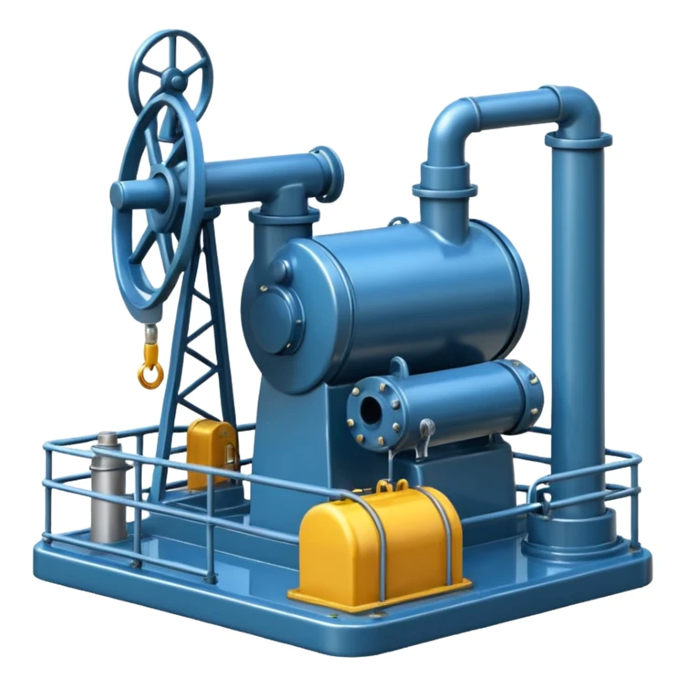 oil pumping station steel shiny sticker