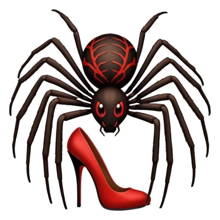 Spider with red high heels on all of his legs sticker