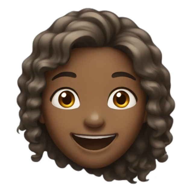 Young half black girl with long hair laughing  sticker