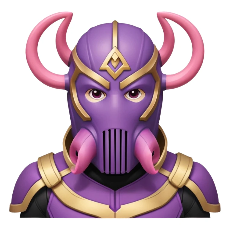 Thanos wearing pink Squid Game guard mask with triangle symbol sticker