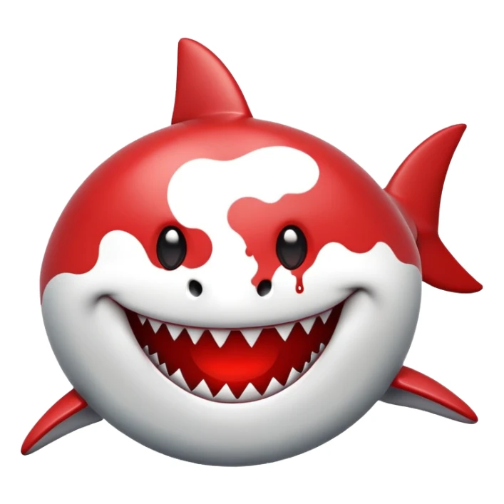 shark smiley face with blood around the nose sticker