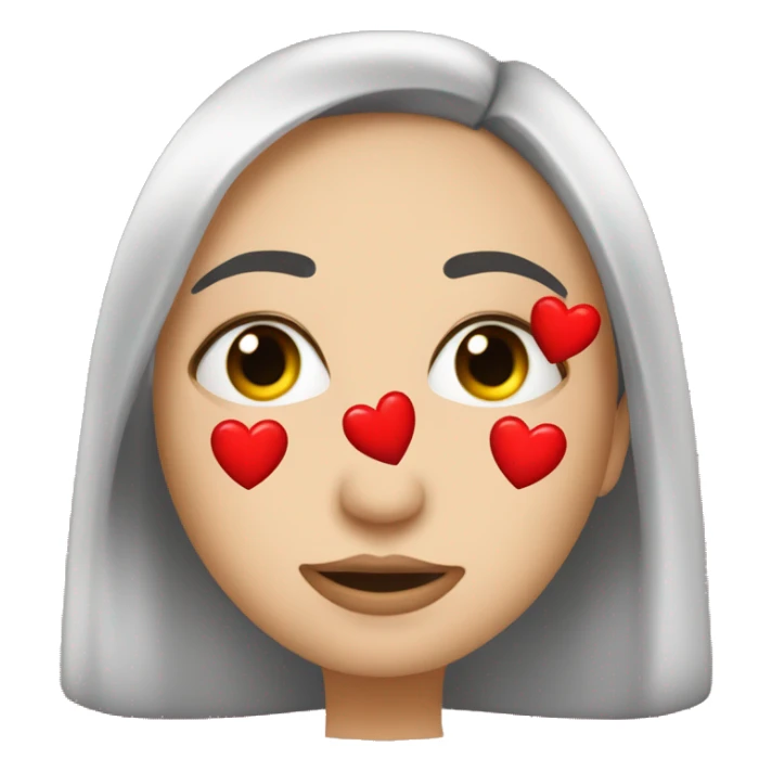Cara tirando un beso con corazones en los ojos  sticker