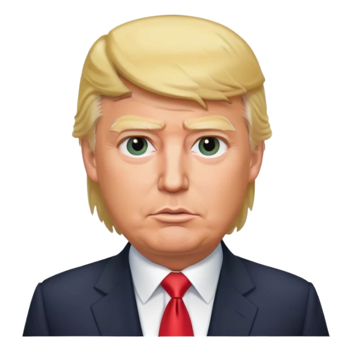 Donald Trump with blonde hair and suit sticker