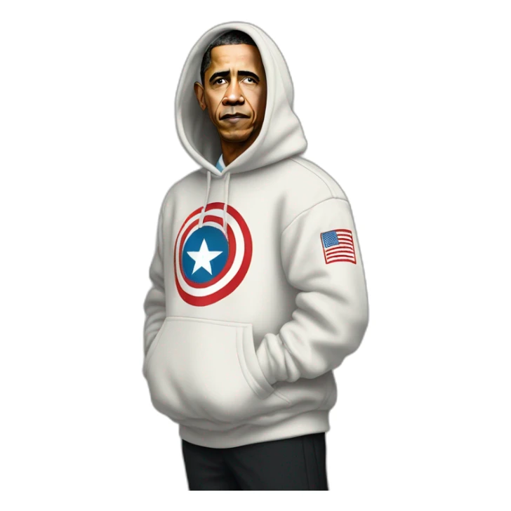 fullbody barack obama in supreme logo hoodie sticker