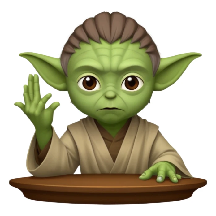 Yoda teaching Luke Jedi mind trick sticker
