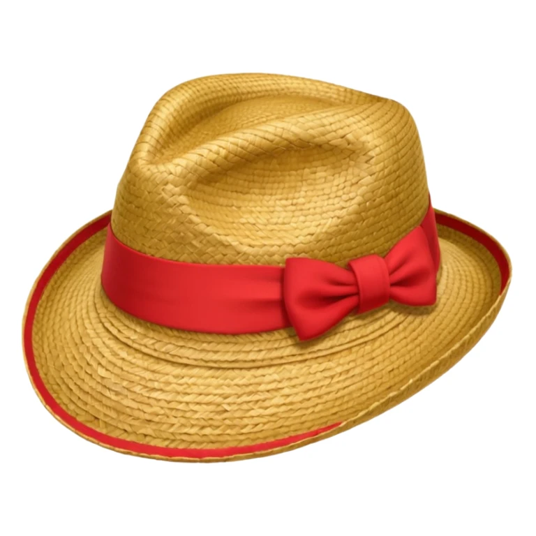Chapeau de paille avec une bande rouge  sticker