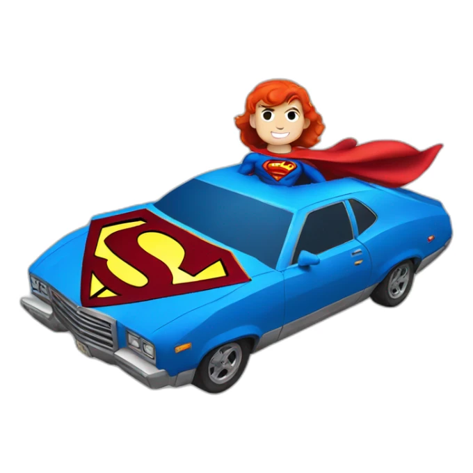 Car with cosplay of superman sticker