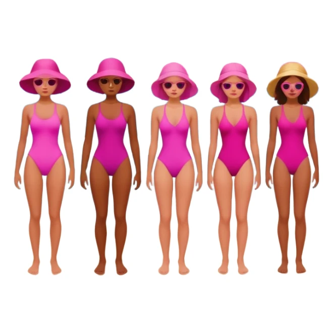 pink people on the beach abstract art landscape  sticker