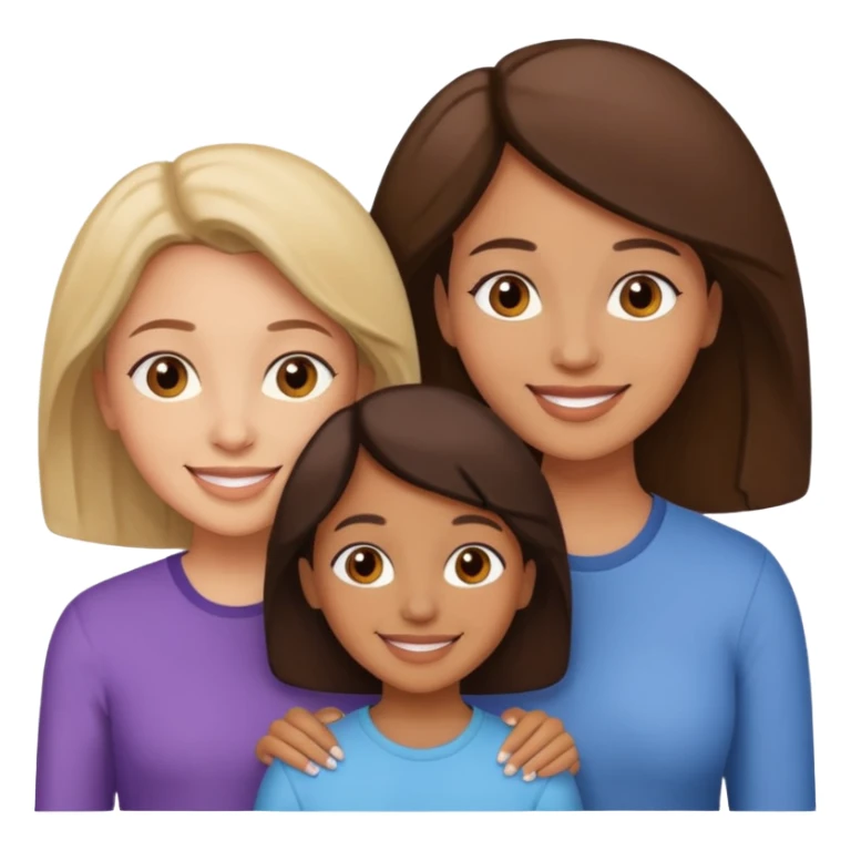 Family two brown girls and mom sticker