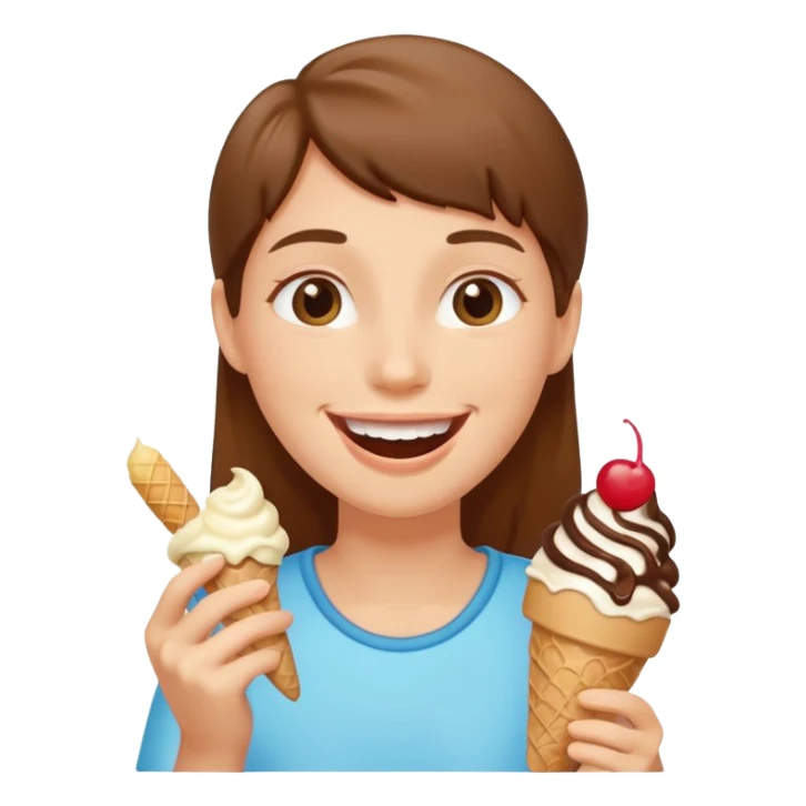 A person getting a ice cream Infinite happiness sticker