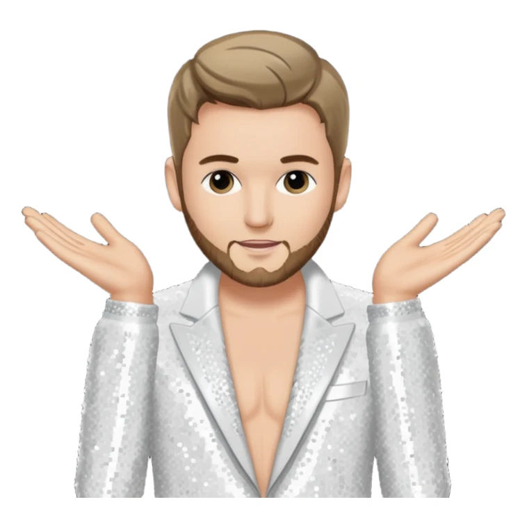 Blake Lewis, Pop Singer (b.1981) with white sequin outfit sticker