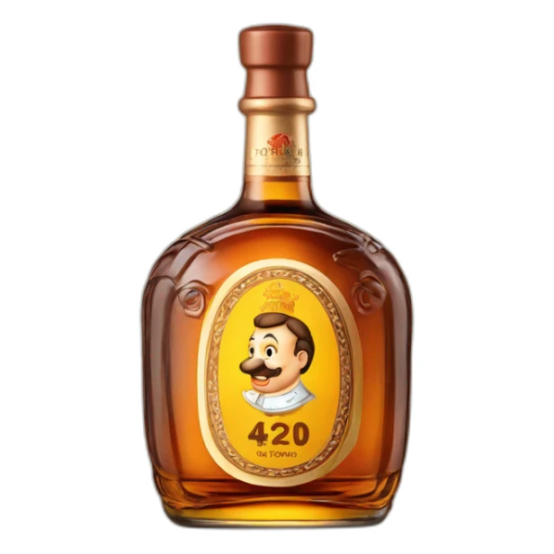 bottle of 52 years Kizlyar brandy sticker