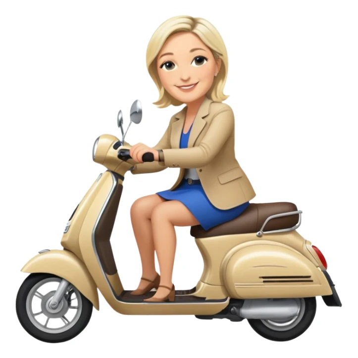 Marine lepen sur un scooter  sticker