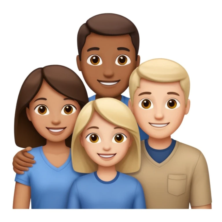 family posing for photo sticker