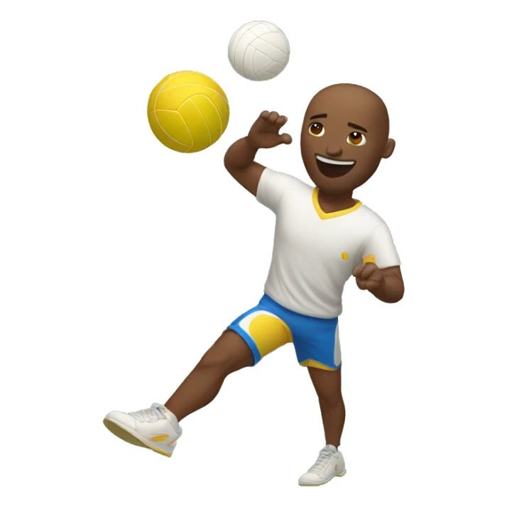 Man in shorts playing volleyball hitting a ball sticker