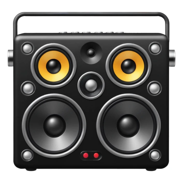 a speaker with eyes and buttons like dj box sticker