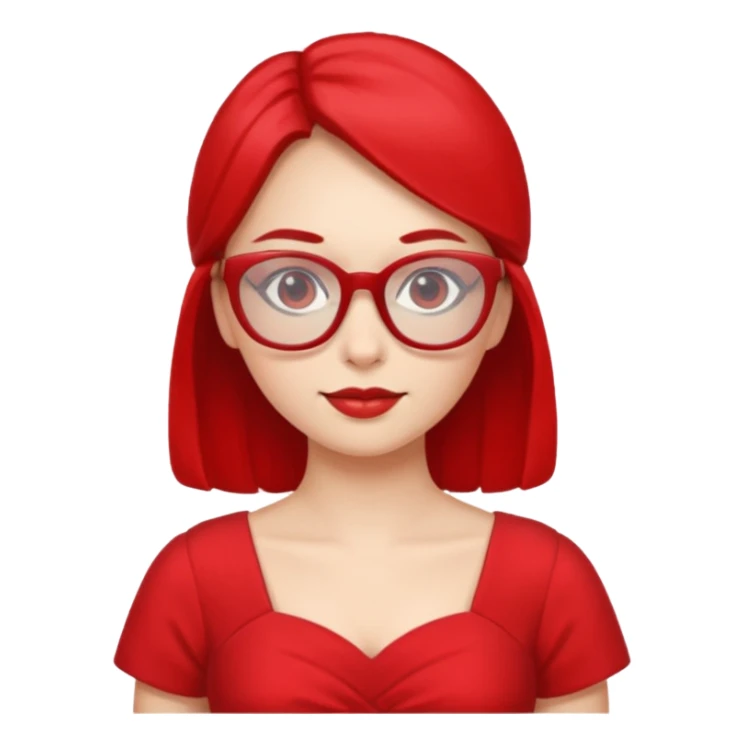 red glasses and red dressed woman sticker