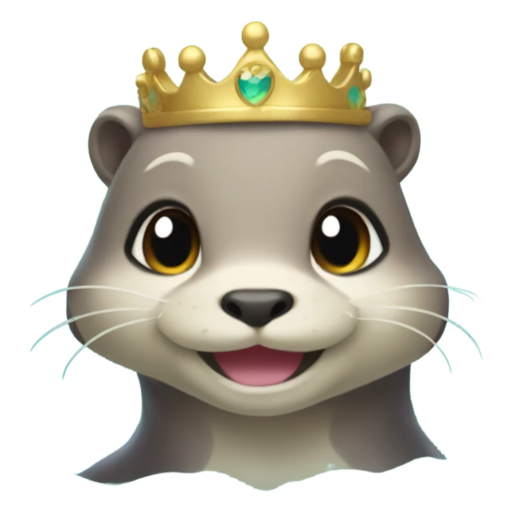 A cute and happy-looking otter face as a mermaid princess. sticker