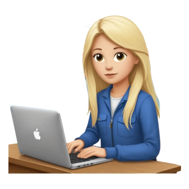 a blondie woman with long hair working with a computer laptop and a grains cargo vessel (boat) around sticker