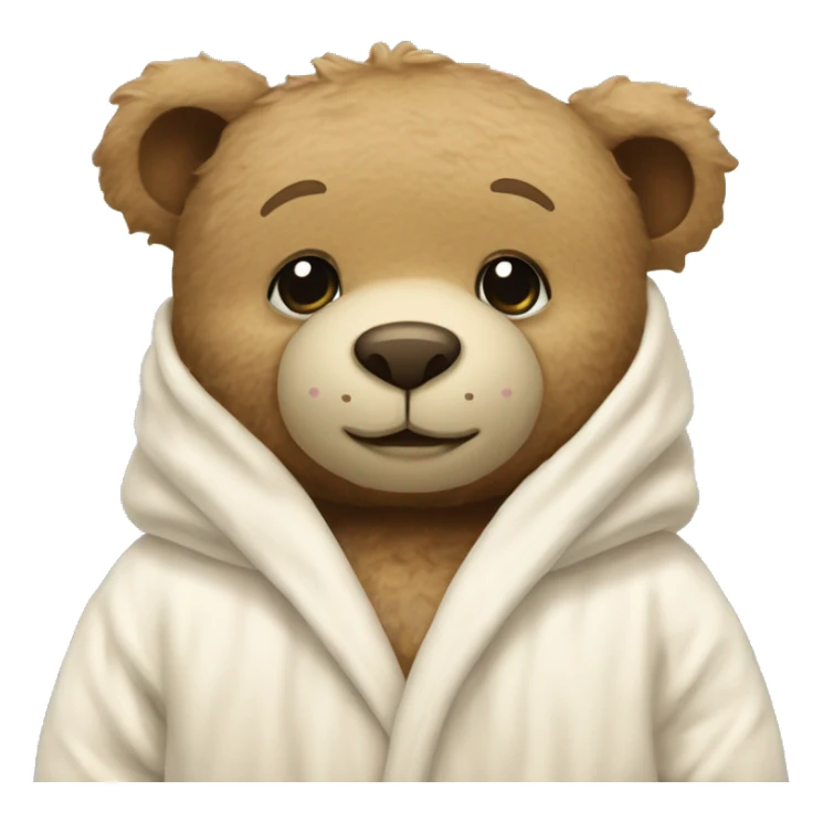 teddy bear that’s wearing a cream bunny dressing gown  sticker