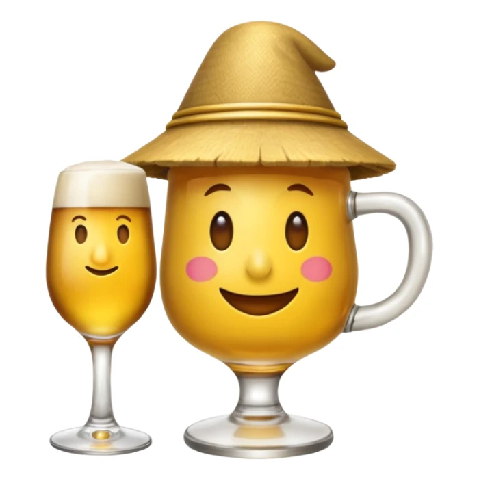 Ein lachendes Emoji mit Bierglas und Gamsbart Hut sticker