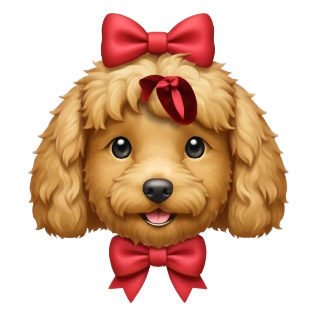 labradoodle with a bow in her hair smile sticker