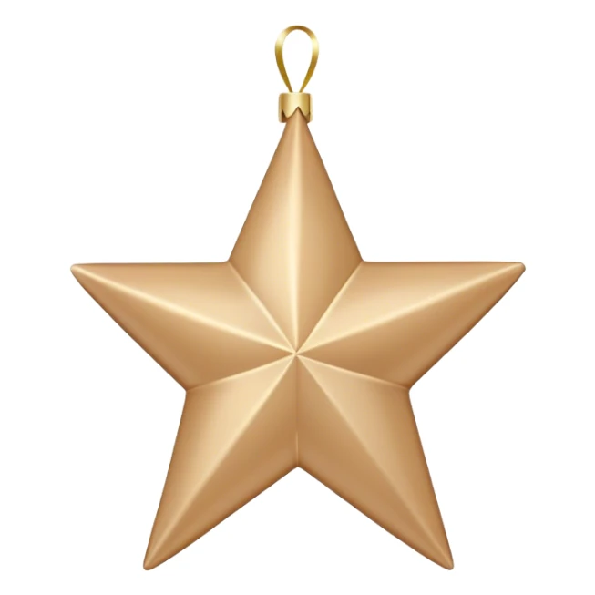 christmas decoration satin beige star  sticker