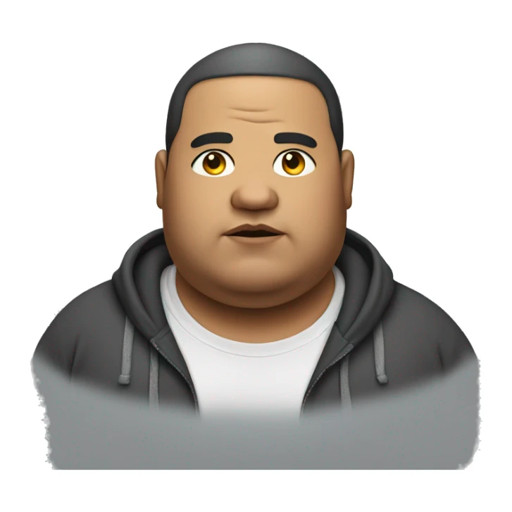 Fat man wearing a hoodie sticker