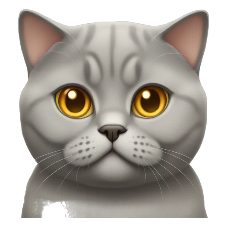 British shorthair with yellowish orangeish eyes with big cheeks sticker