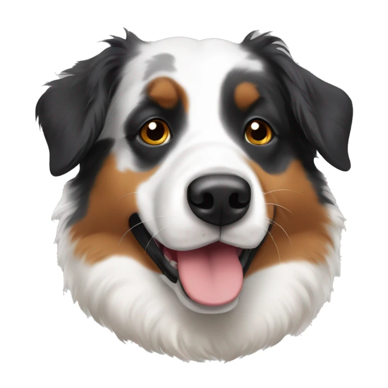 Tri colored Australian shepherd with black eyes sticker