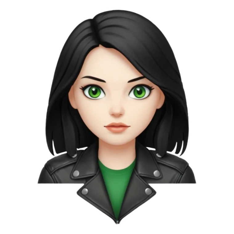 Biker Girl
Black Long Hair
Green Eyes sticker