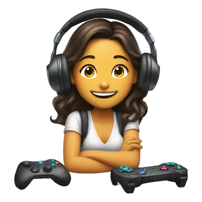 Excited Latina gamer girl sticker